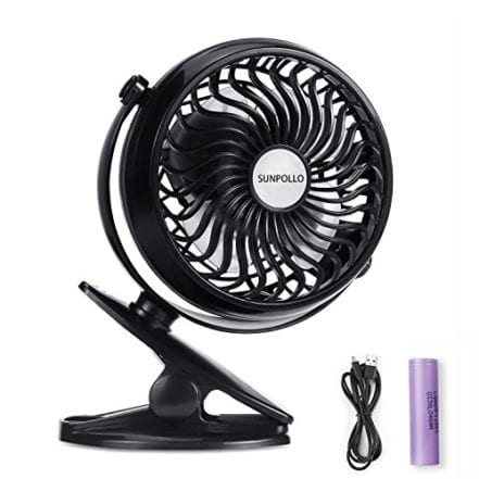 SUNPOLLO Rechargeable Battery Operated Fan