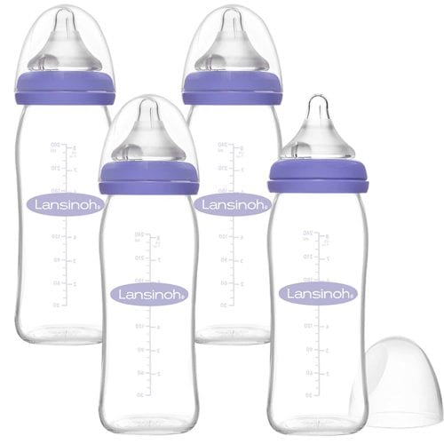 Lansinoh Glass Baby Bottles for Breastfeeding Babies
